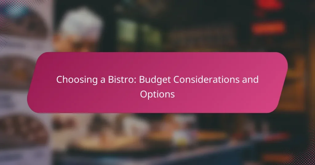 Choosing a Bistro: Budget Considerations and Options