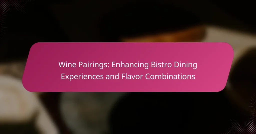 Wine Pairings: Enhancing Bistro Dining Experiences and Flavor Combinations