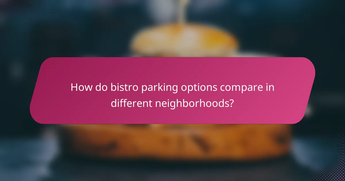 How do bistro parking options compare in different neighborhoods?