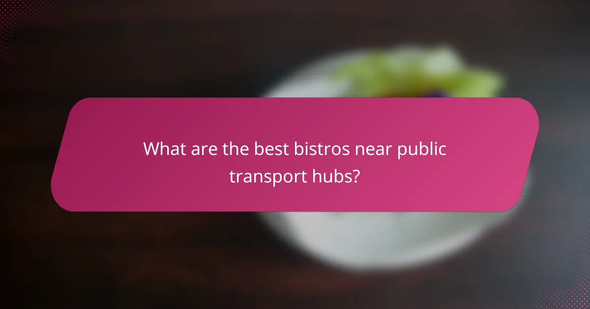 What are the best bistros near public transport hubs?